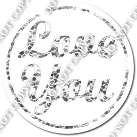 Love You for Sparkle Light Silver Vertical Frame