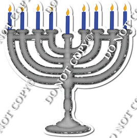 Silver & Blue Menorah