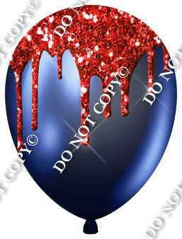 Blue Balloon with Red Drip