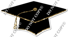 XL Graduation Cap Gold Sparkle