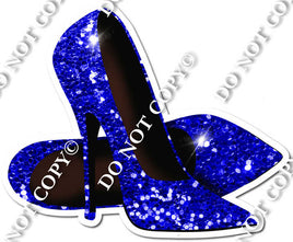 Pair of High Heels Blue Sparkle