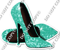 Pair of High Heels Mint Sparkle