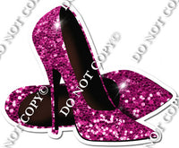 Pair of High Heels Hot Pink Sparkle