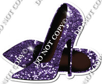 Pair of High Heels Purple Sparkle