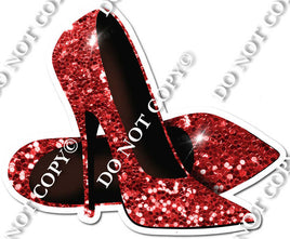 Pair of High Heels Red Sparkle