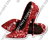 Pair of High Heels Red Sparkle