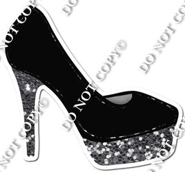 Single High Heel Silver Sparkle