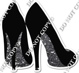 Rear Facing Heels Silver Sparkle