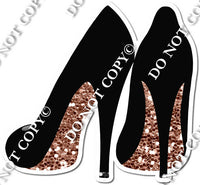 Rear Facing Heels Rose Gold Sparkle