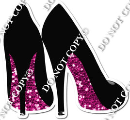 Rear Facing Heels Hot Pink Sparkle