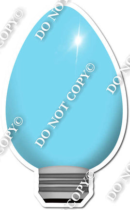 Flat Baby Blue Christmas Bulb