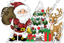 Santa, Tree, Reindeer Combo (reindeer right)