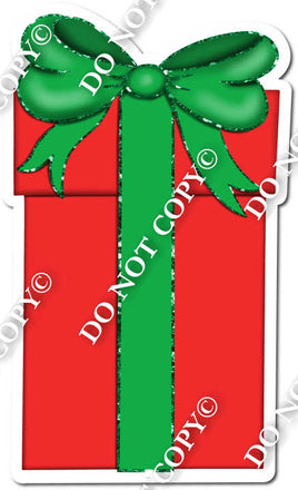 Tall Green Bow, Red Present