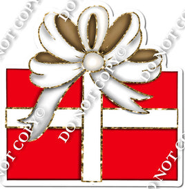 Short White Bow, Red Present