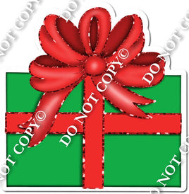 Short Red Bow, Green Present