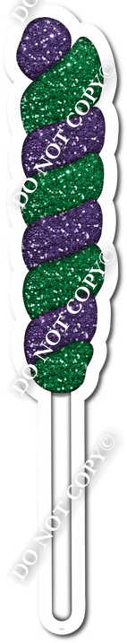 Purple & Green Sparkle Twisty Lollipop