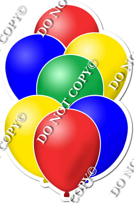 Red, Green, Blue & Yellow Balloon Bundle