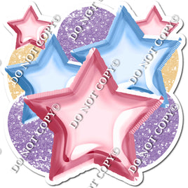 Baby Pink & Blue, Lavender & Champagne Balloon & Star Bundle