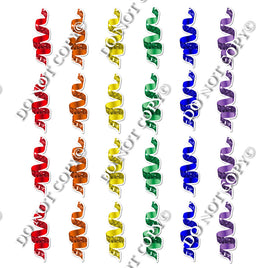 24 pc Sparkle - Red, Orange, Yellow, Green, Blue, Purple Streamers
