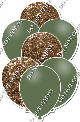 Flat Sage & Chocolate Balloon Bundle