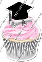 Baby Pink - Blank Graduation Cap Cupcake