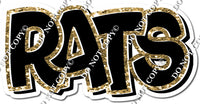 Split BB Font - Flat Black & Gold Cong Rats Statement w/ Variants