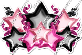 Foil Star Panel - Baby Pink, Hot Pink, Black