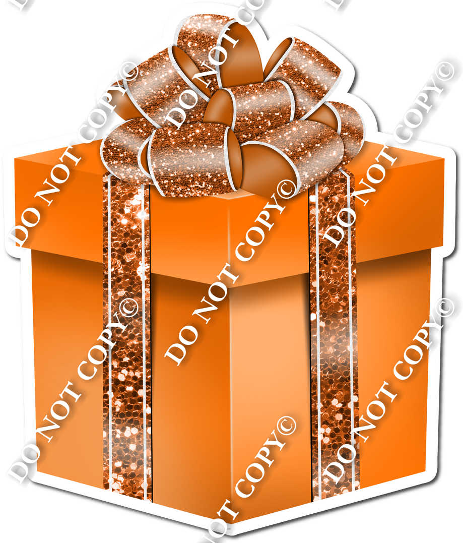 Sparkle - Orange Box & Orange Ribbon Present - Style 4| Sign Swag USA