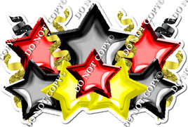 Foil Star Panel - Black, Yellow, Red