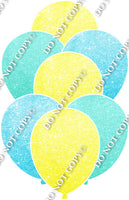 Glitter Mint, Baby Blue, & Yellow Balloon Bundle