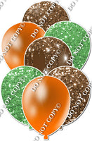 Flat Orange, Chocolate & Lime Sparkle Balloon Bundle