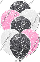 Silver, White, Baby Pink Sparkle Balloon Bundle