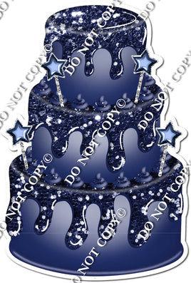 Navy Blue Cake, Navy Blue Dollops & Drip