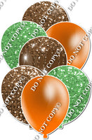 Flat Orange, Chocolate & Lime Sparkle Balloon Bundle