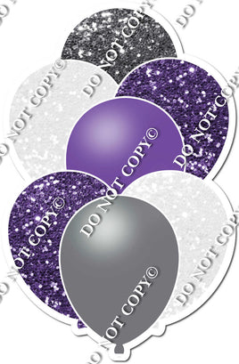 Purple, White, & Silver Balloon Bundle