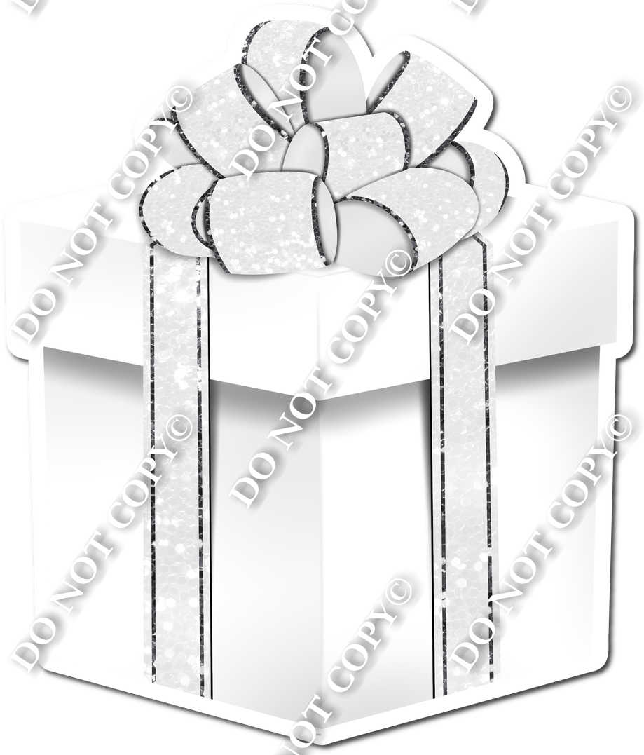 Sparkle - White Box & White Ribbon Present - Style 4| Sign Swag USA