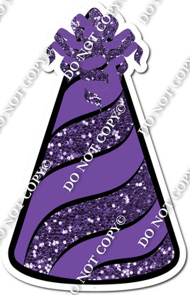 Purple Sparkle & Flat Purple Party Hat w/ Variants