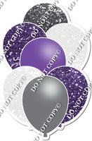 Purple, White, & Silver Balloon Bundle