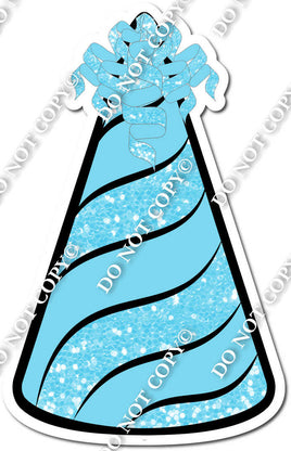 Baby Blue Sparkle & Flat Baby Blue Party Hat w/ Variants