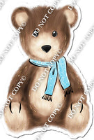 Teddy Bear Wearing Baby Blue Scarf