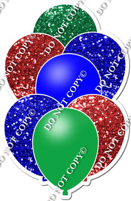 Green, Red, & Blue Balloon Bundle