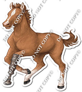Horse with Prosthetic Leg