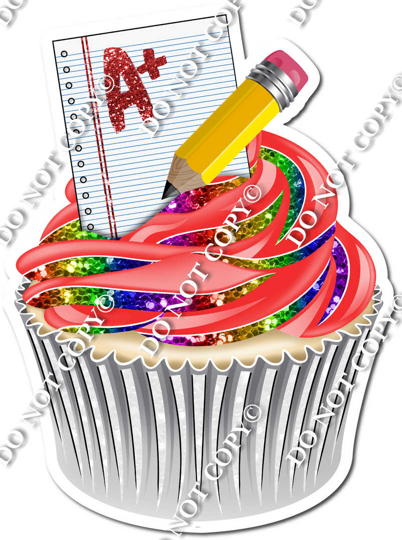 Rainbow Cupcake with A+ Paper| Sign Swag USA