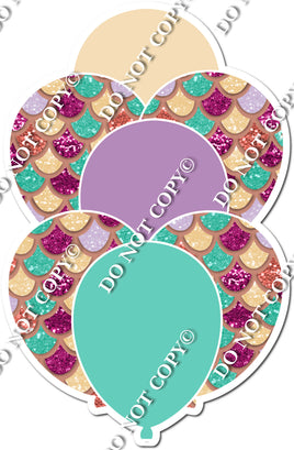 Mermaid - Flat Multi Color Balloon Bundle
