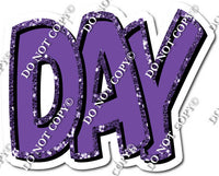 Flat Purple Happy Birth Day Statements w/ Variant