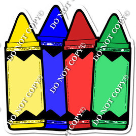 Yellow, Blue, Red, & Green Crayons