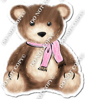 Teddy Bear Wearing Baby Pink Scarf