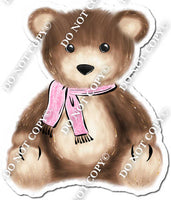 Teddy Bear Wearing Baby Pink Scarf