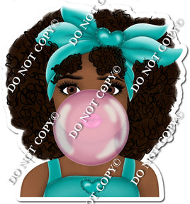 Teal - Girl Blowing Bubble w/ Variants
