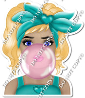 Teal - Girl Blowing Bubble w/ Variants